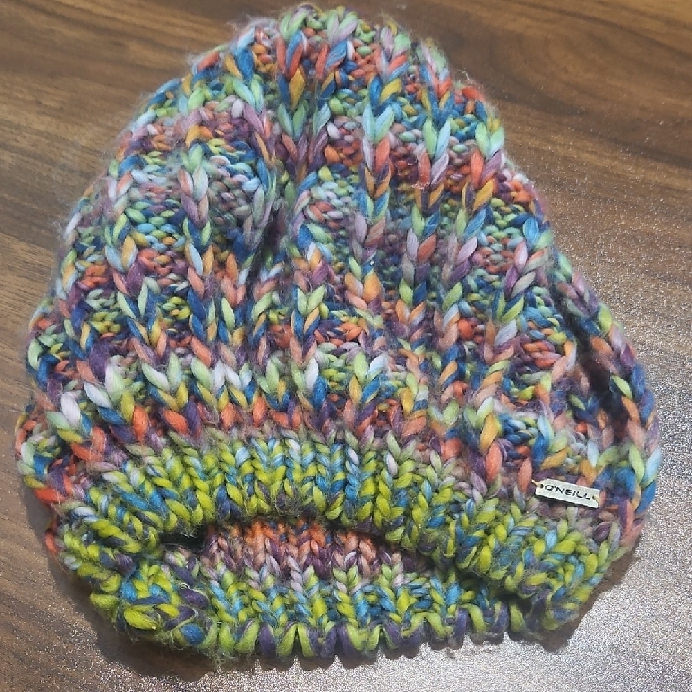 O'Neill Rainbow Chunky Crochet Knit Beanie